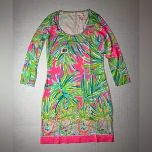 Lilly Pulitzer Pink and Green Midi Dress